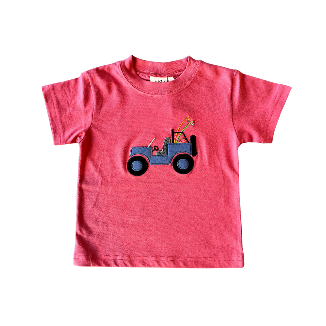 Jeep & Fishing Rods T-Shirt in Nantucket Red