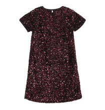 Load image into Gallery viewer, Vineyard Wine Velour Sequins Dress
