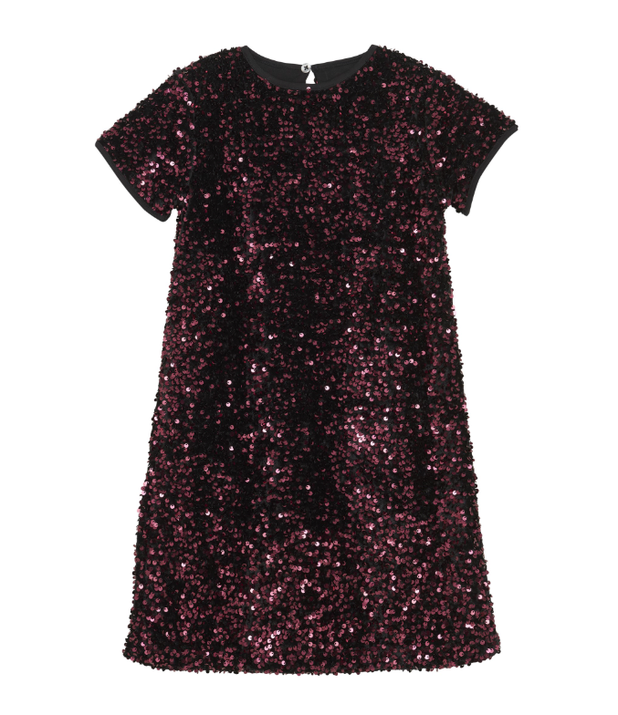 Vineyard Wine Velour Sequins Dress