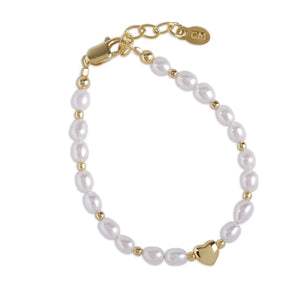 Willow - 14K Gold Plated Pearl Heart Bracelet