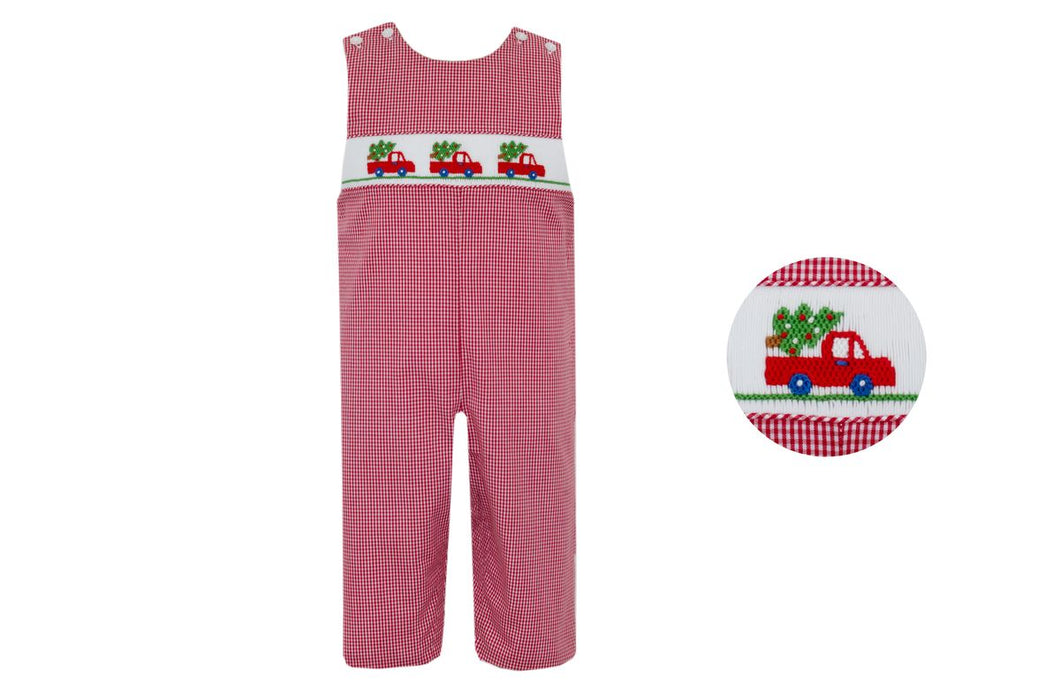 X'mas Trees w/ Cars Long Jon Jon- Red Gingham