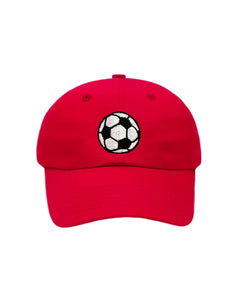 Soccer Baseball Hat- Red