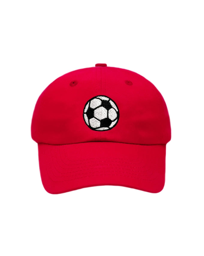 Soccer Baseball Hat- Red