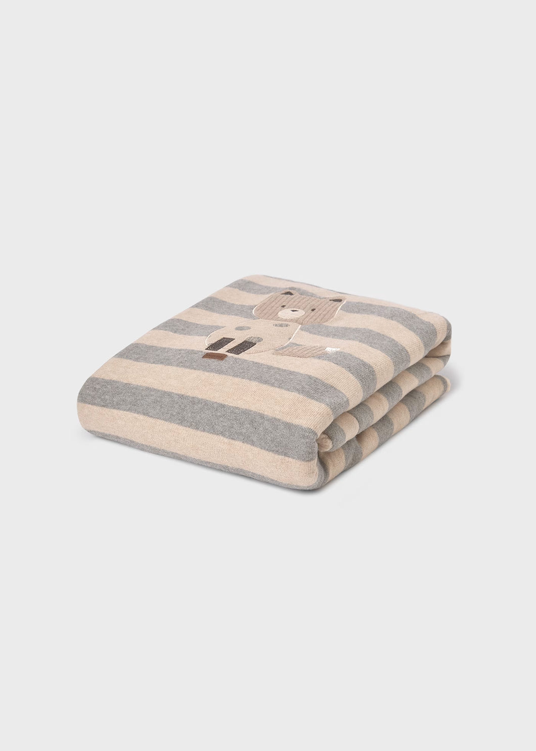 Fox Sherpa Blanket- Oat Stripe