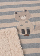Load image into Gallery viewer, Fox Sherpa Blanket- Oat Stripe
