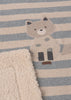 Fox Sherpa Blanket- Oat Stripe