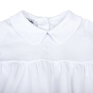 Blessed Embr. Smocked Gown- White
