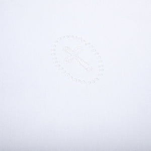 Blessed Embr. Receiving Blanket- White