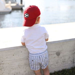 Soccer Baseball Hat- Red