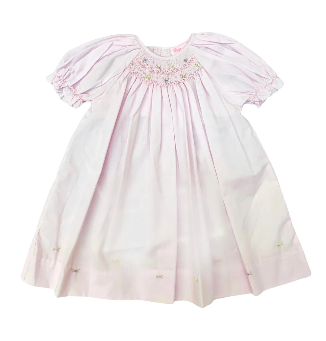 Center Smocked Embr Daygown w/ Hat