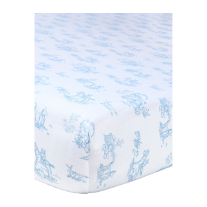 Blue Toile Baby Crib Sheets