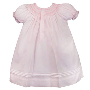 Rose Smocked Dress w/ Bloomers & Bonnet- Pink