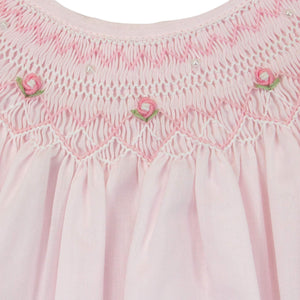 Rose Smocked Dress w/ Bloomers & Bonnet- Pink