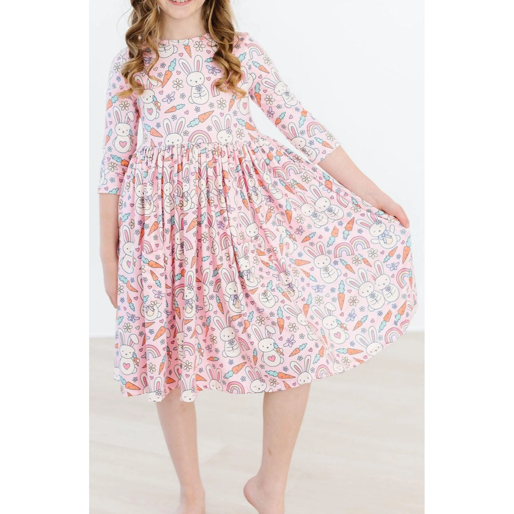 Springtime Bunnies Pocket Twirl Dress