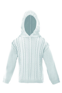 Zip Back Cable Sweater- Blue