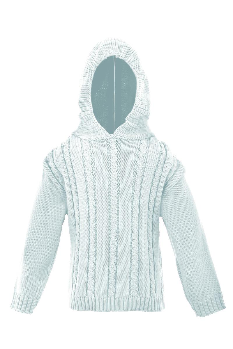 Zip Back Cable Sweater- Blue