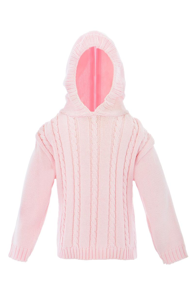 Zip Back Cable Sweater- Pink
