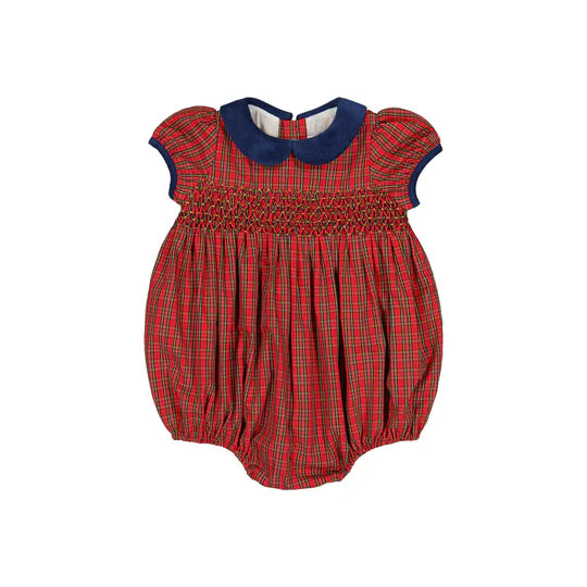 Angelica Smocked Bubble - Red