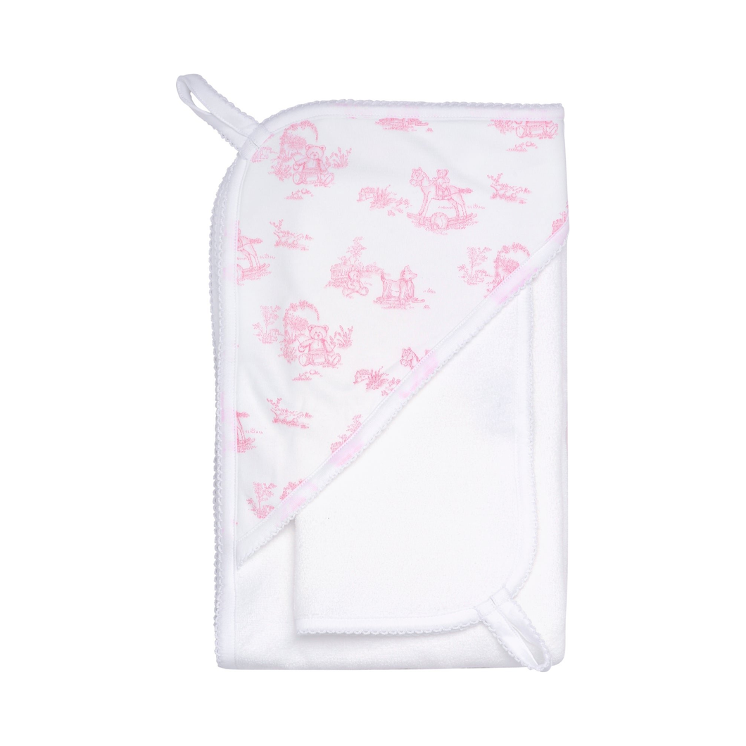 Pink Toile Hooded Towel