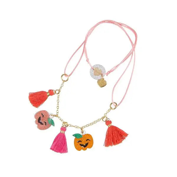 Halloween Multi Pumpkin Glitter Necklace