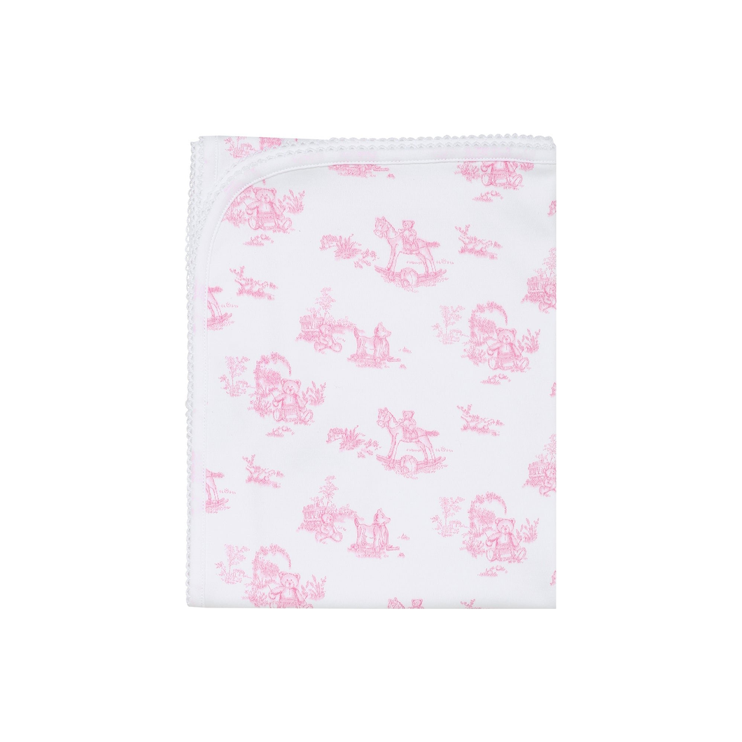 Pink Toile Baby Blanket