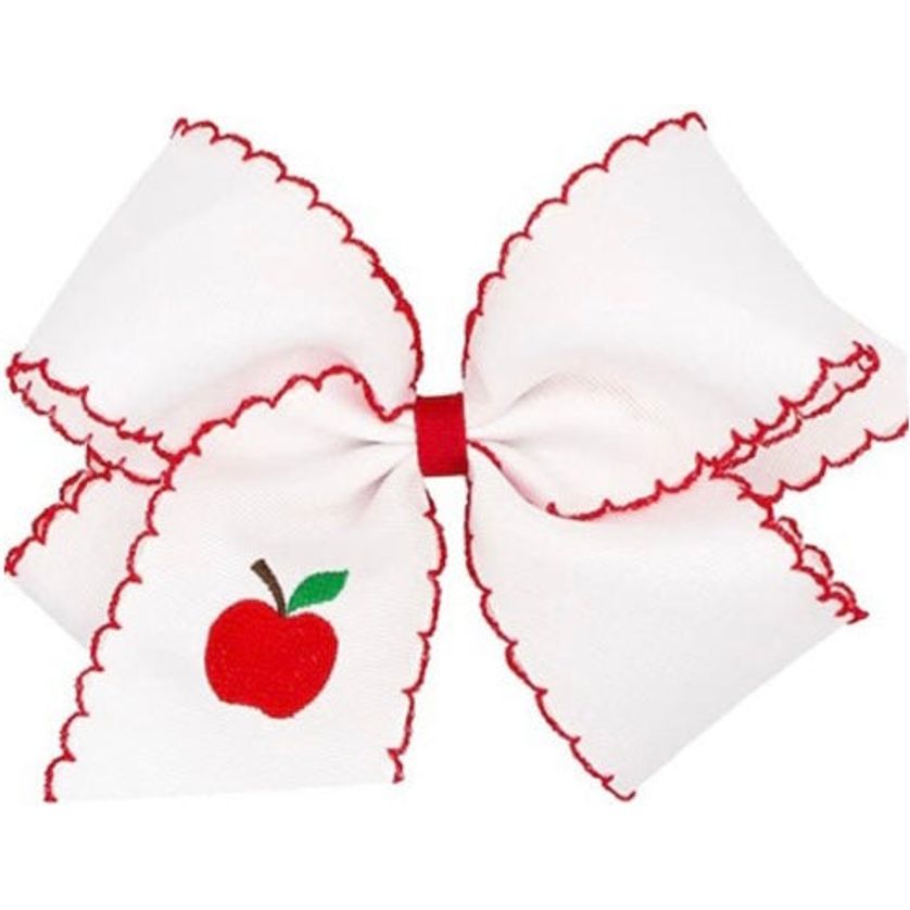 Moonstitch Hair Bow - Embroidered Apple