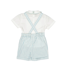 Load image into Gallery viewer, George Green Stripes Dungaree &amp; Shirt Set

