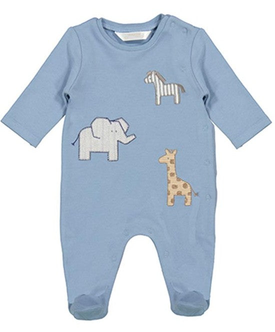 Boys Safari Snap Footie- Blue