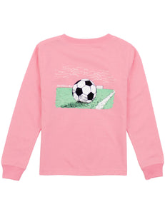 Soccer Logo Tee LS- Lt Pink