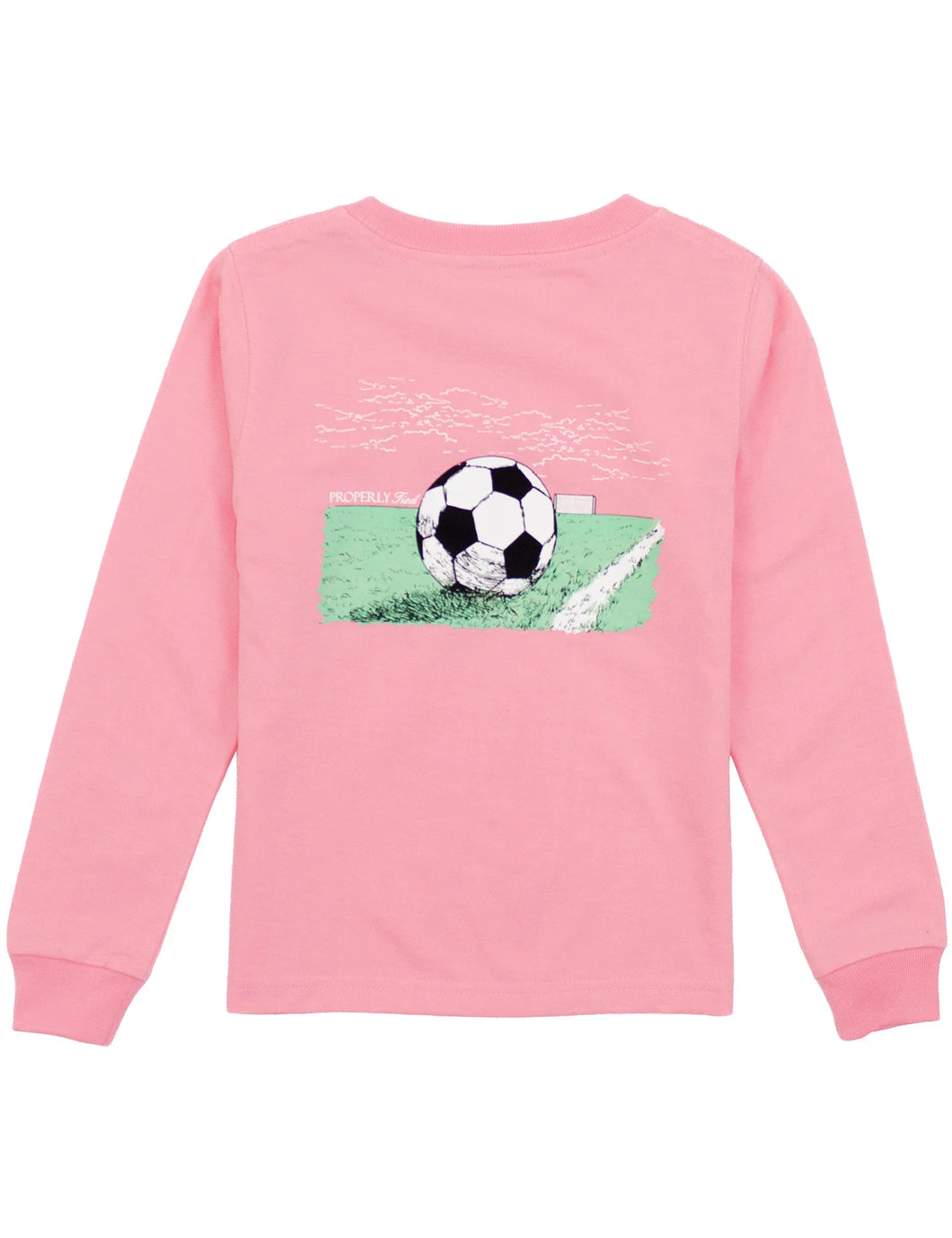 Soccer Logo Tee LS- Lt Pink