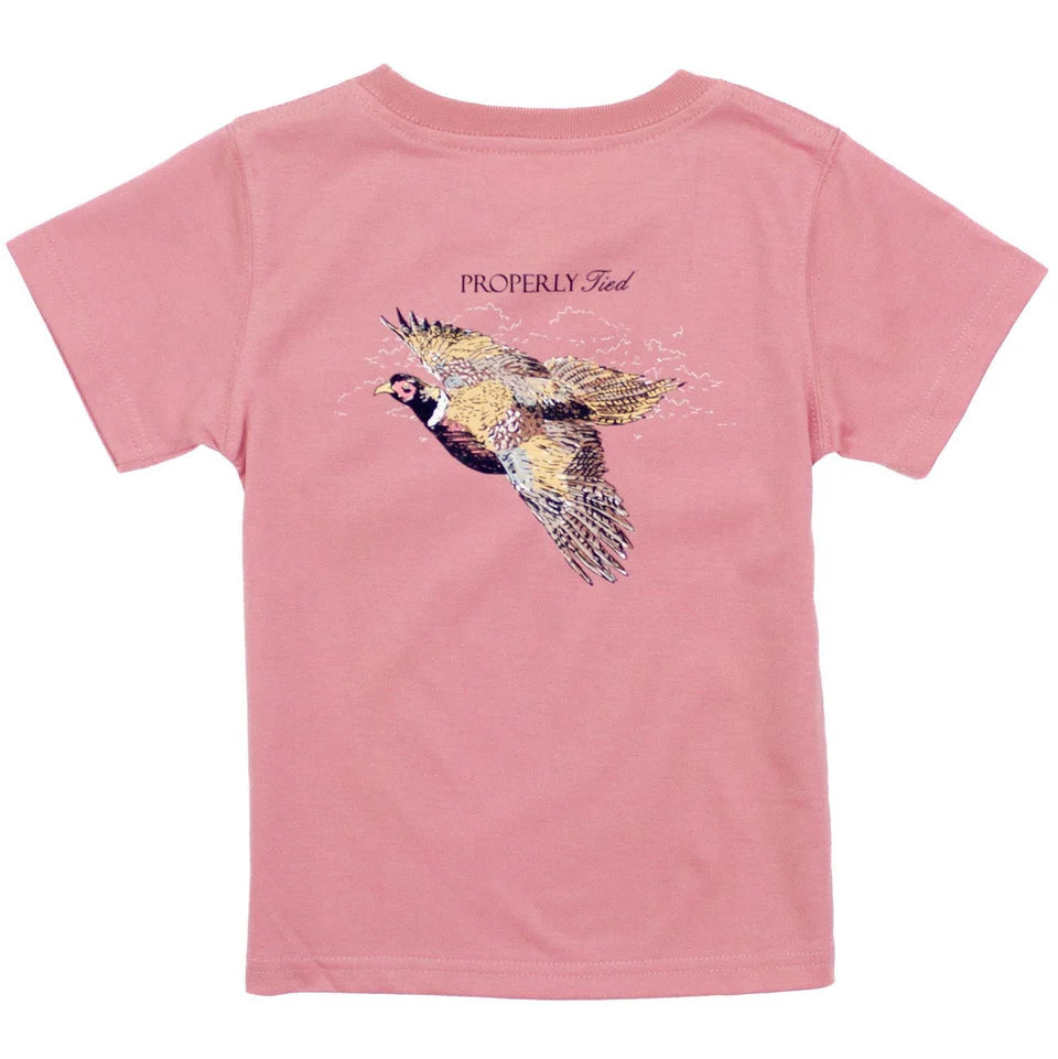 Pheasant Hunt SS Logo Tee- Salmon