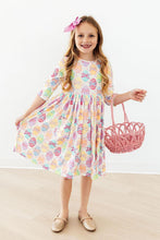 Load image into Gallery viewer, Egg-stra Cute 3/4 Sleeve Pocket Twirl Dress
