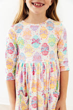 Load image into Gallery viewer, Egg-stra Cute 3/4 Sleeve Pocket Twirl Dress
