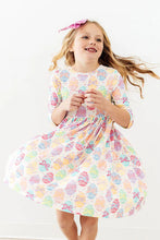 Load image into Gallery viewer, Egg-stra Cute 3/4 Sleeve Pocket Twirl Dress
