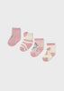 Girls Sock Set 4 Pair- Orchid Pink