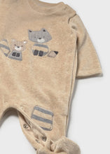 Load image into Gallery viewer, Woodland Velour Footie- Oat
