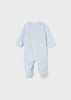 Bunny Velour Footie- Cloud Blue