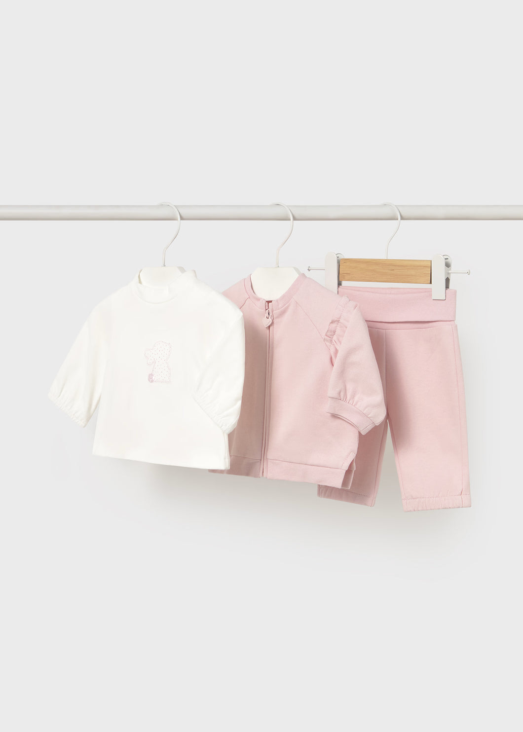 Bunny Tracksuit 3-Pc Set- Pink