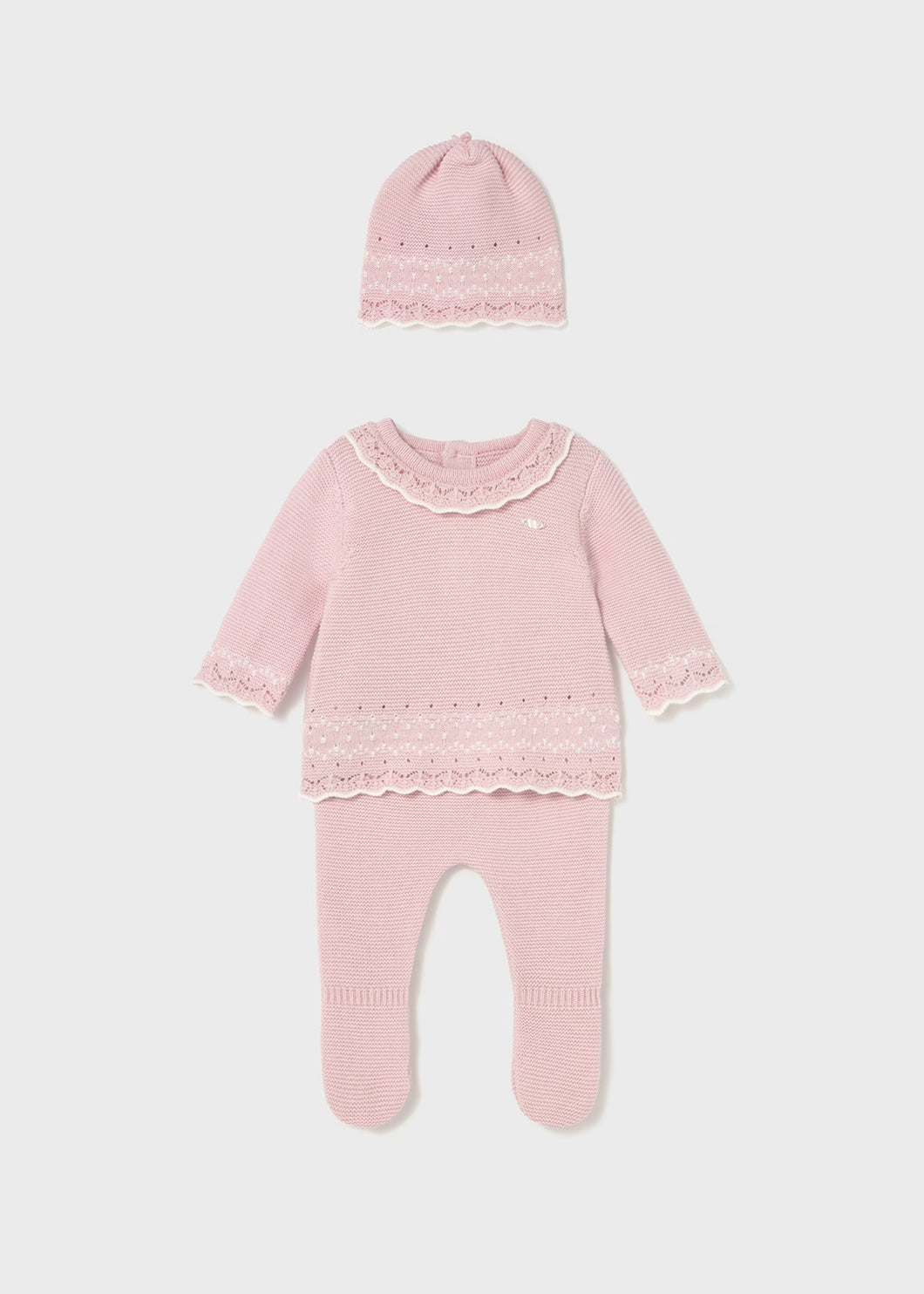 Knit Leg Warmer & Hat Set- Quartz Pink