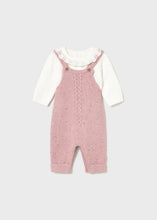 Load image into Gallery viewer, Knit Dungaree &amp; Sweater Set- Pink
