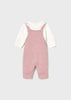 Knit Dungaree & Sweater Set- Pink