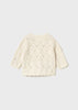 Knit Cardigan w/ Wood Buttons- Milk Heather