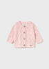 Knit Cardigan w/ Wood Buttons- Quartz Pink