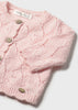 Knit Cardigan w/ Wood Buttons- Quartz Pink
