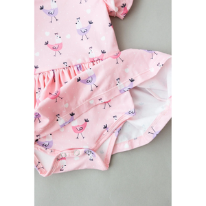 Pink Chicks S/S Ruffle Twirl Bodysuit