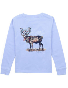 Reindeer Shirt LS-Light Blue