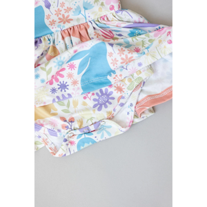 Pastel Floral Bunnies S/S Twirl Bodysuit