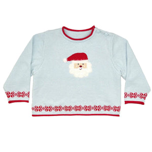 Fuzzy Santa Sweater - Blue