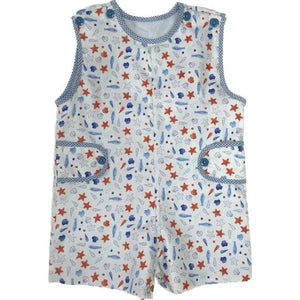 Pete Sea Shells Shortall - Lt. Blue Trim