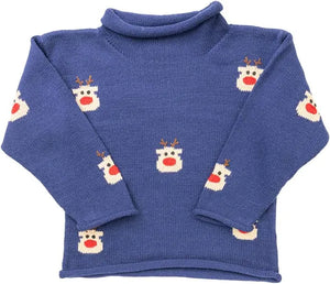 Rudolph Heads Sweater - Navy Blue